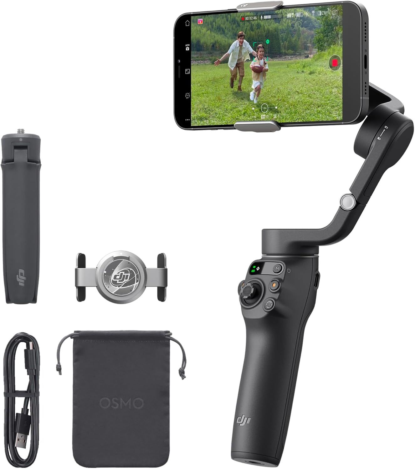 DJI ジンバル Osmo Mobile 6 スレートグレー 機能アップグレード 3軸スマホジンバル トラッキング機能 Watchで遠隔操作 内蔵延長ロッド 携帯性＆折りたたみ設計 Android＆iPhone用ジンバル Vlogスタビライザー