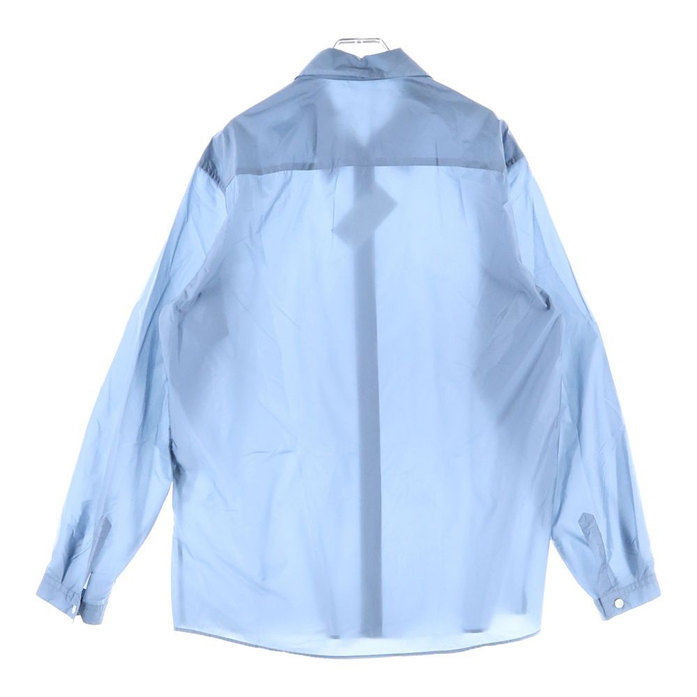 AURALEE オーラリー 24SS LIGHT NYLON ZIP SHIRT ライトナイロン 長袖ジップアップジャケット ライトブルー A24SS02DN