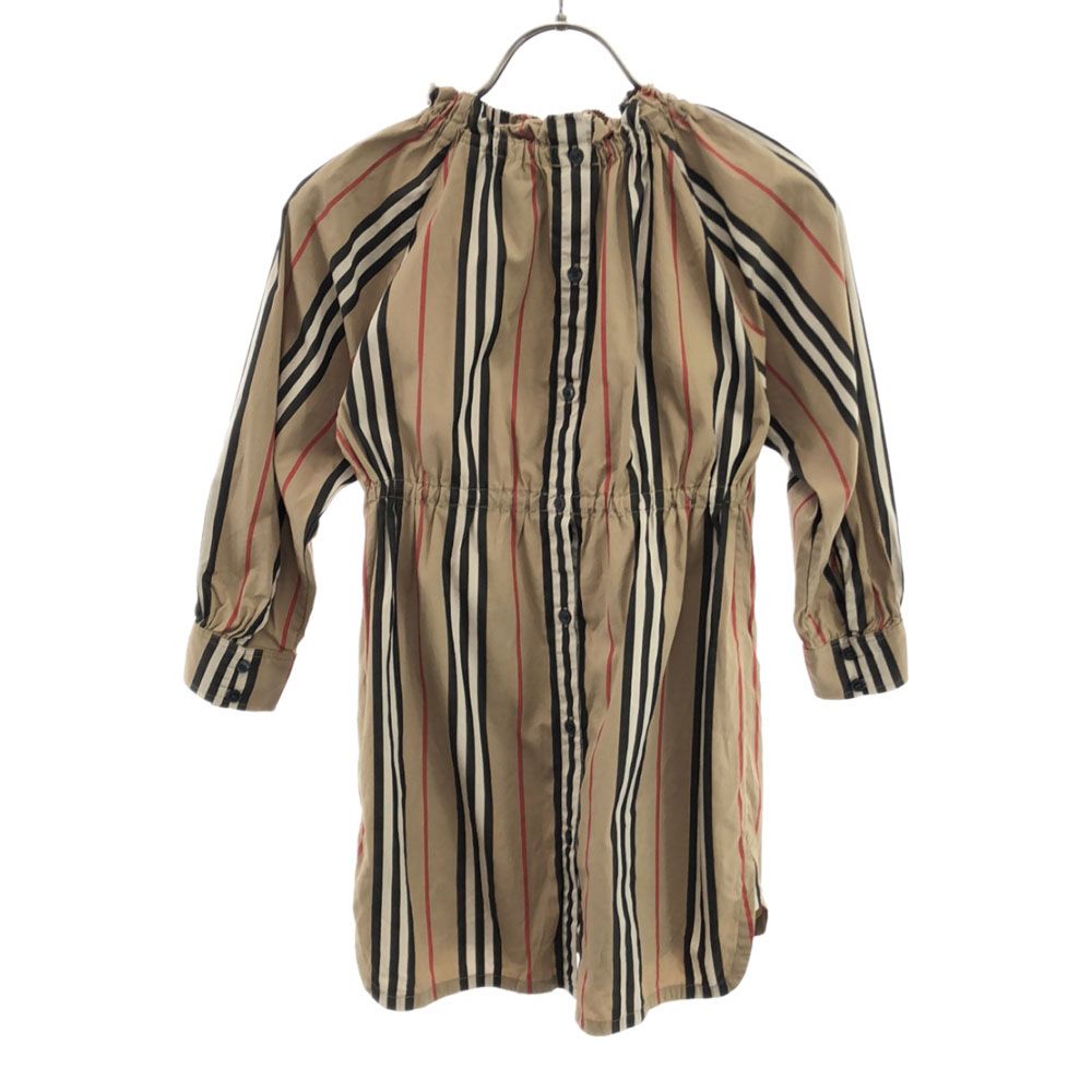 バーバリー　6y116cm ストライプ半袖チェック柄ワンピース バーバリー 6y116cm ストライプ半袖チェック柄ワンピース burberry