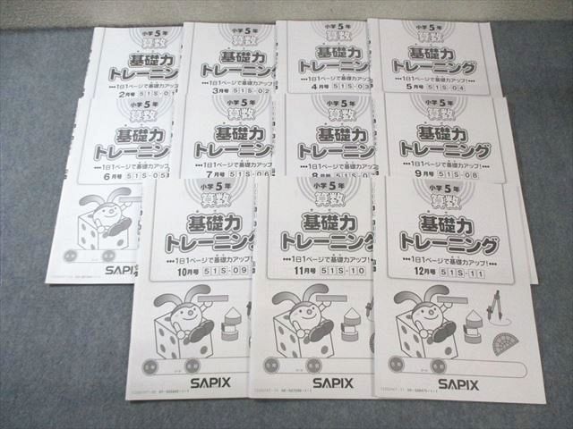 SAPIX 小5 サピックス 算数 基礎力トレーニング 【計11回分】 2022 040M2D SAPIX 小5 サピックス 算数 基礎力トレーニング 【計11回分
