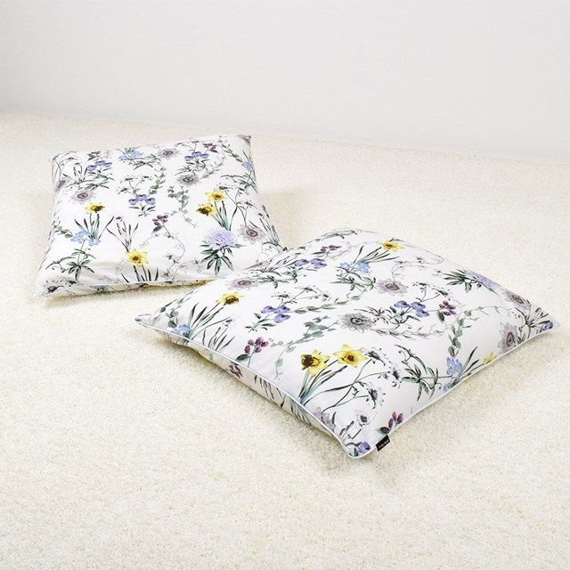 COLORFUL CANDY STYLE 新品  座布団カバー 2枚セット 55cm×59cm ボタニカルガーデン ホワイト 花柄 座布団 ざぶとん カバー ざぶとんカバー センチ 綿 おしゃれ かわいい コットン インテリア モダン 