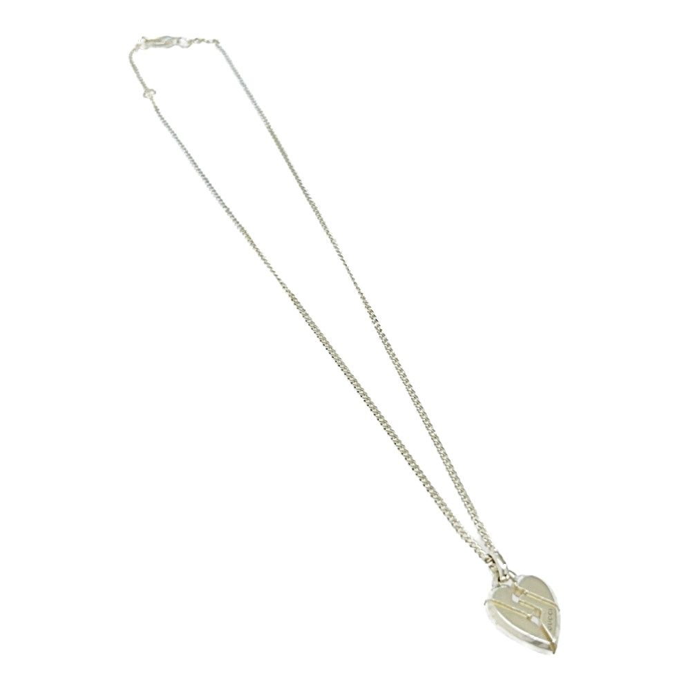 中古】GUCCI グッチ シルバー ノット ハート ネックレス 10.9g