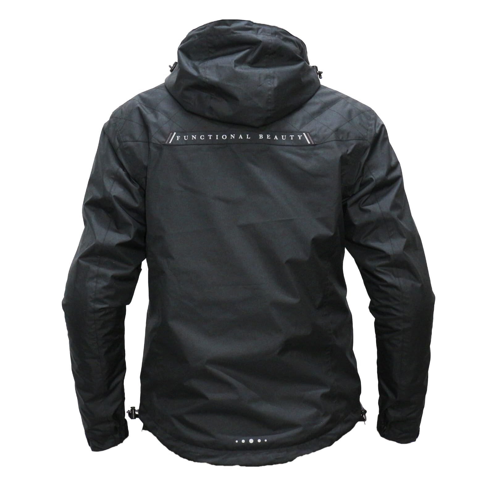 モトベース 春秋モデル 防風 防水 バイク用ジャケット プロテクション ウインドブレーカー ジャケット｜MBWB-01 ｜ブラック|ブラック｜M