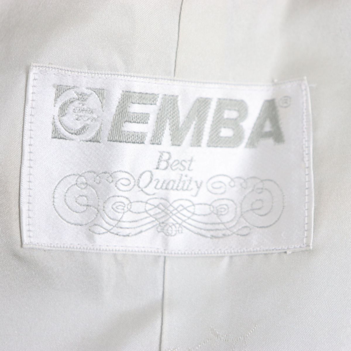 良品▽EMBA エンバ ラムファー 裏地花柄刺繍入り 本毛皮ベスト/ジレ