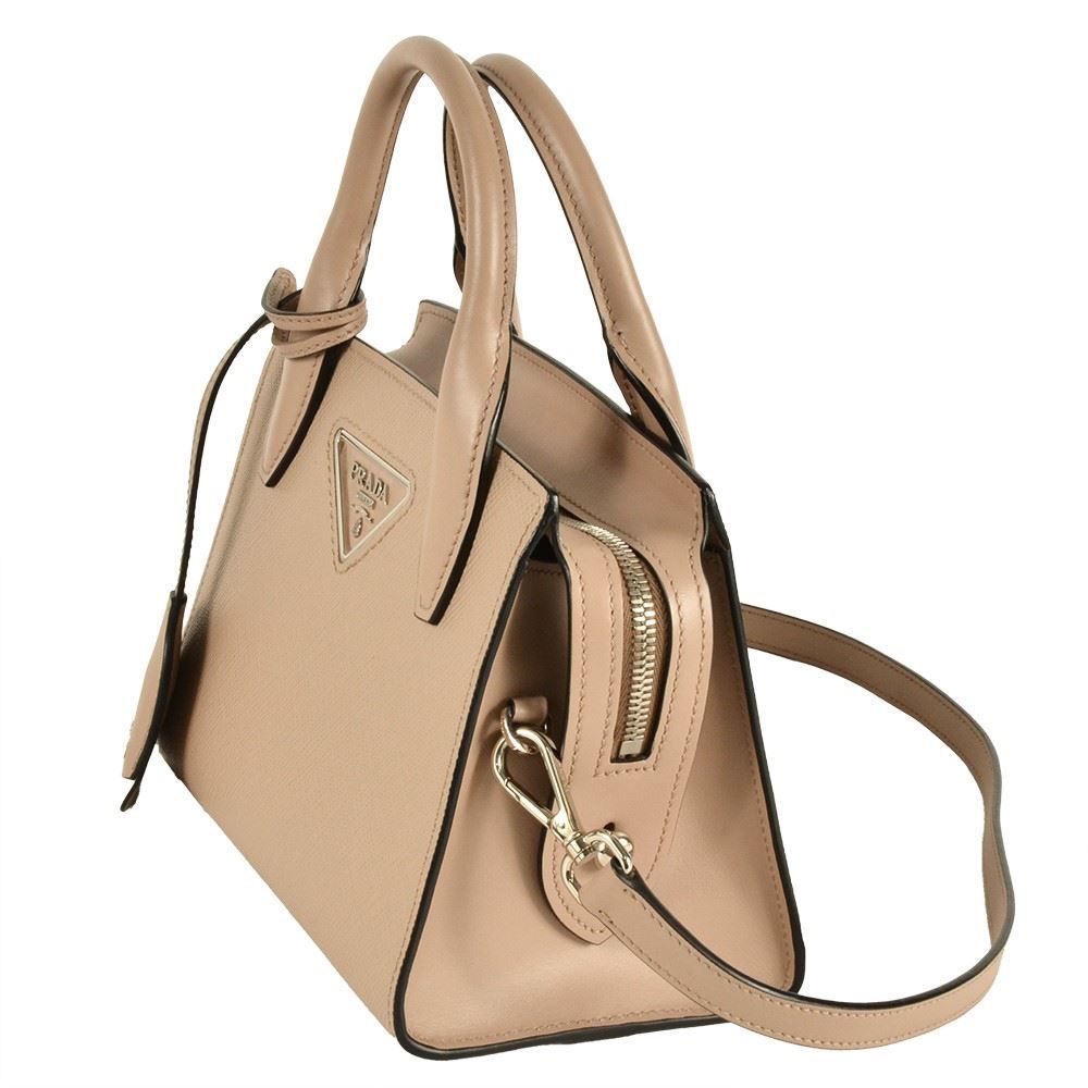 美品 PRADA プラダ ハンドバッグ 小型 ガレリア サフィアーノ ベージュ ピンクベージュ プラダ ガレリア サフィアーノレザー ミディアム