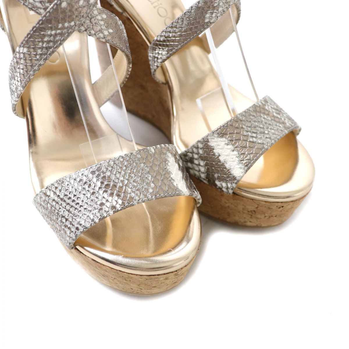 未使用品☆JIMMY CHOO ジミーチュウ パイソン型押し ウェッジ
