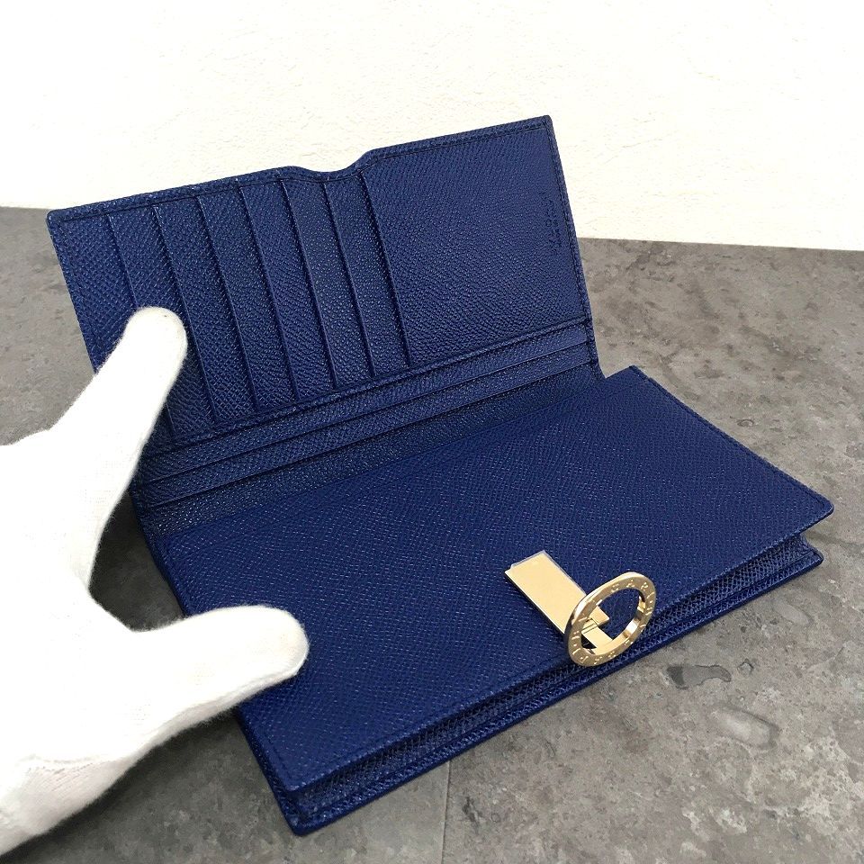 送料込み！ 未使用品 BVLGARI 長財布 ブルー ブルガリブルガリ 箱付き  