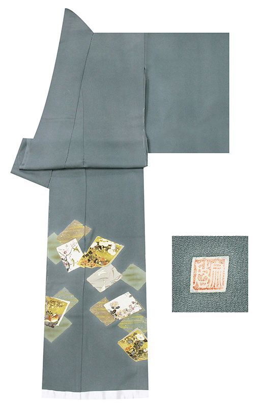 最高級新品正絹祝着京友禅本加工染、豪華本金、刺繍入り、特選王朝大鷹祝い宝船文 新品正絹祝着京友禅最高級伝統工芸豪華刺繍多色ボカシ染、特選