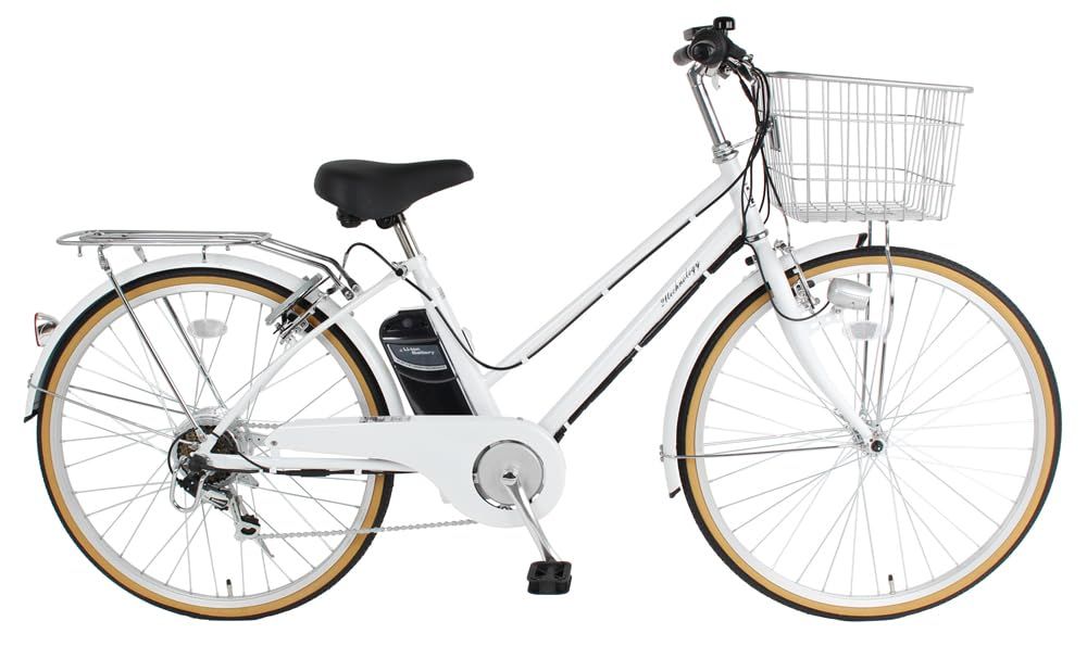 21Technology 電動アシスト自転車 26インチ シマノ製外装6段変速 自転車 電動アシスト シティサイクル 型式認定 リチウムイオンバッテリー DACT266 パールホワイト