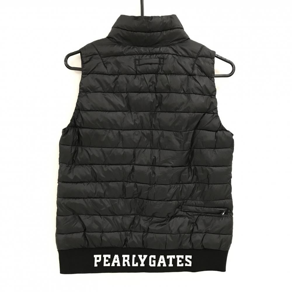 超 パーリーゲイツ 中綿ベスト 黒 ロゴパープル THERMOLITE レディース 0 S ゴルフウェア PEARLY GATES
