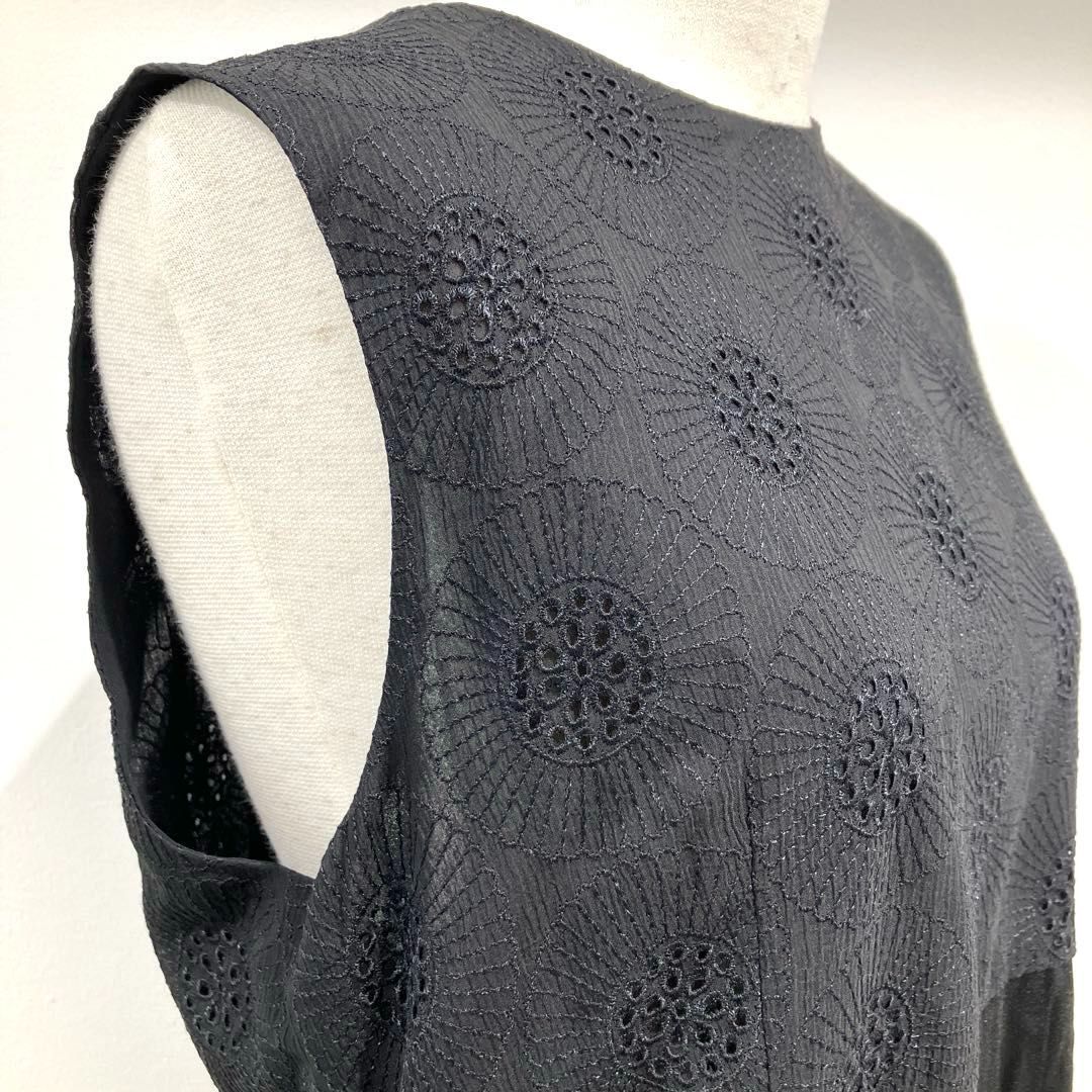 シルク花刺繍レース ロングワンピース