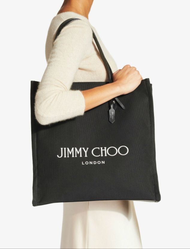 2022美品☆JIMMY CHOO ジミーチュウ LOGO TOTE FFQ A4対応 男女可