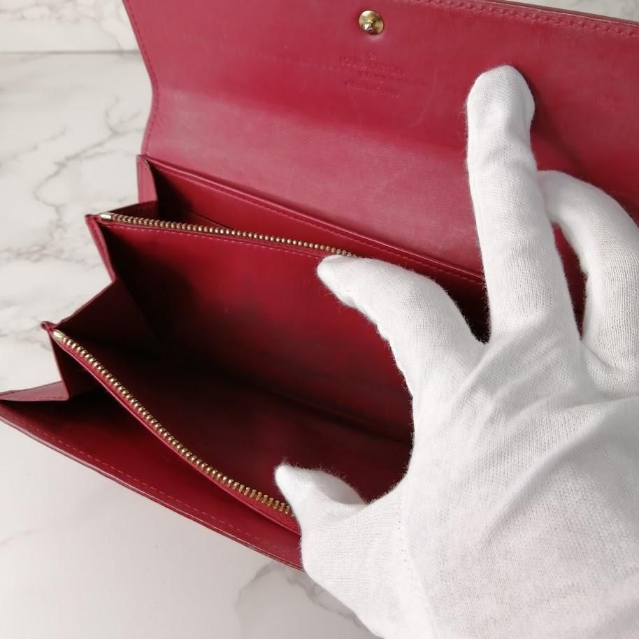Louis Vuitton ルイヴィトン エナメル 長財布 レッド 赤 箱付き