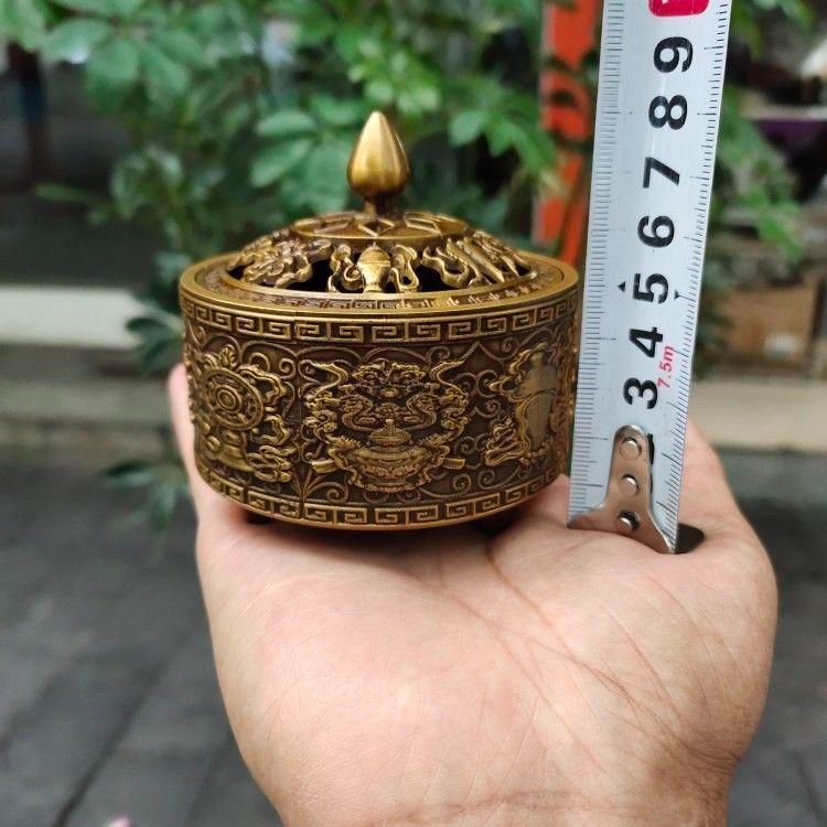 銅 細工 五福八宝三足炉 香道具 室内茶台 沈香 檀薫香炉 装飾品 工芸品 置物 銅 細工 五福八宝三足炉 香道具 室内茶台 沈香 檀薫香炉 装飾品