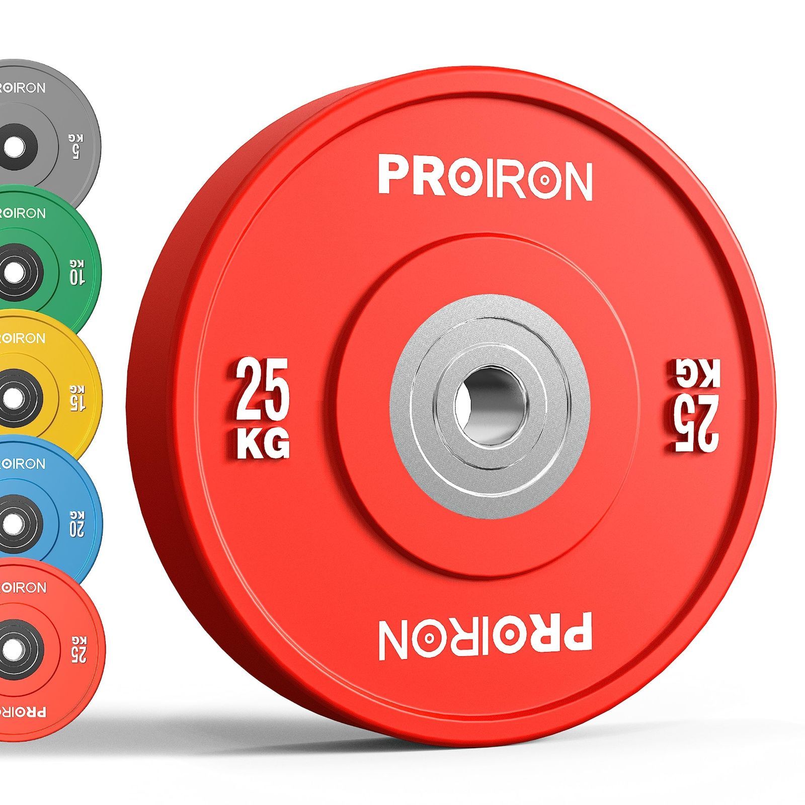 PROIRON ダンベル プレート バーベル プレート 5kg/10kg/15kg/20kg/25kg オリンピックバーベルプレート トレーニングバンパープレート ヘビープレート 穴開きプレート 穴径50ｍｍ 音振動軽減