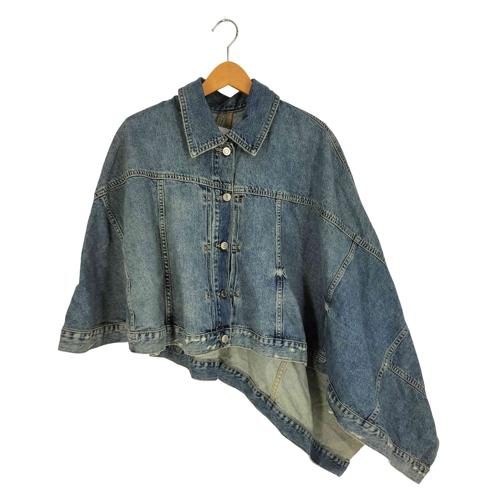 ザラ ZARA THE DECONSTRUCTED DENIM CAPE レディース import：M - メルカリ