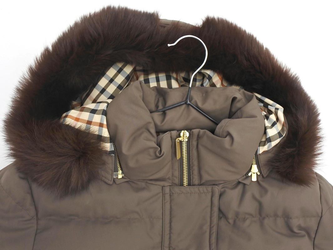 DAKS ダックス ダウンジャケット コート ハウスチェック ドローコード