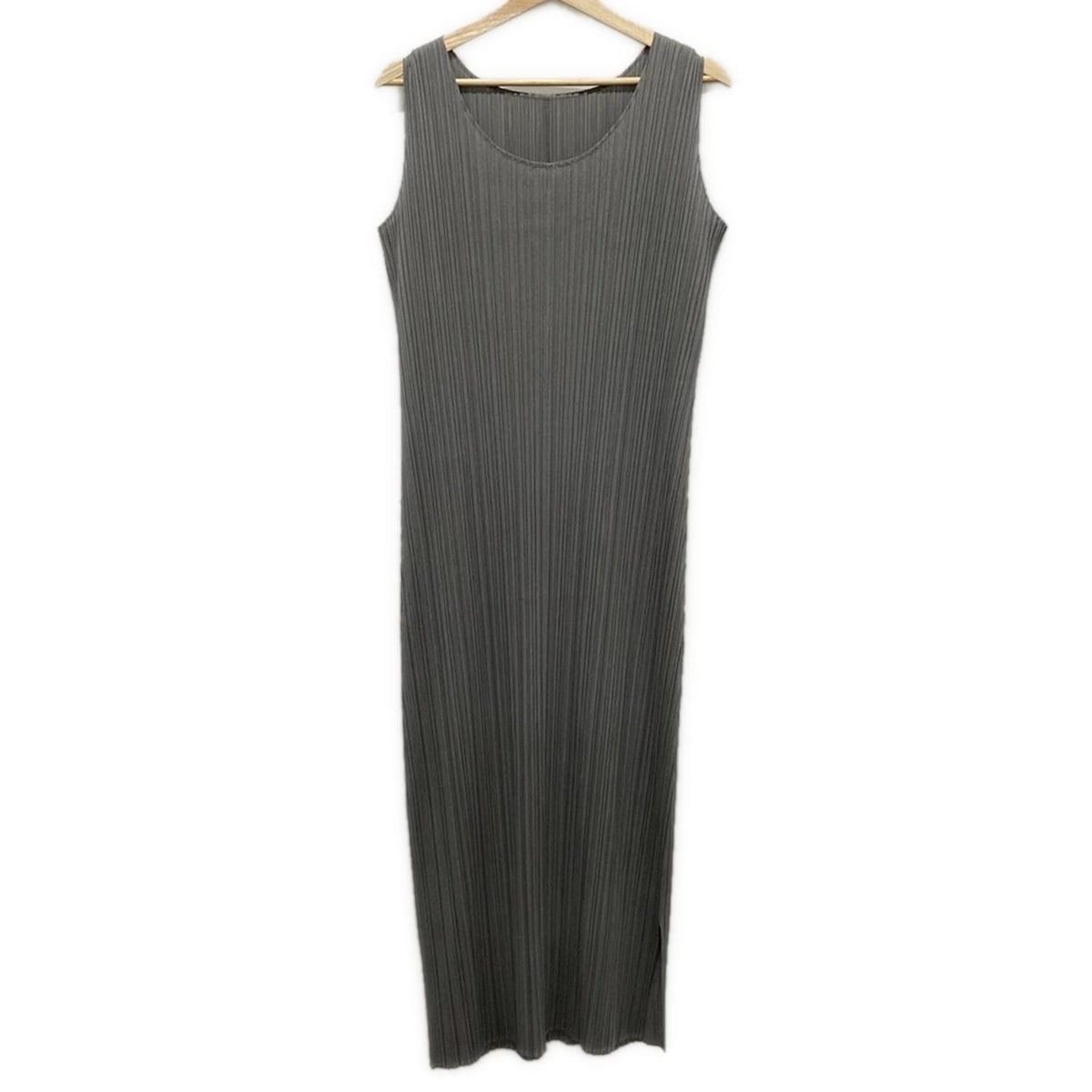 PLEATS PLEASE プリーツプリーズ ワンピース サイズ5 XS レディース - グレー ノースリーブ|マキシ丈|プリーツ