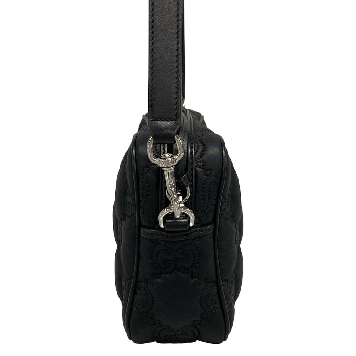 GUCCI グッチ ショルダーバッグ GGマトラッセ 702234 黒 ストラップ着脱可 レザー