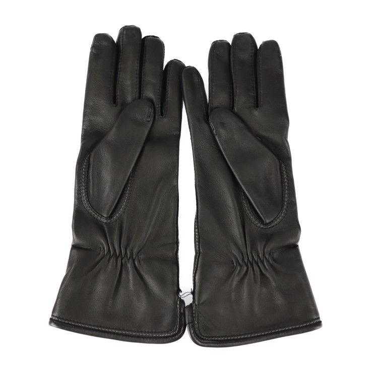 ルイヴィトン　ムートン　手袋　サイズ22 LOUIS VUITTON ルイ ヴィトン 手袋 M58327 ラムスキン シルク ブラック