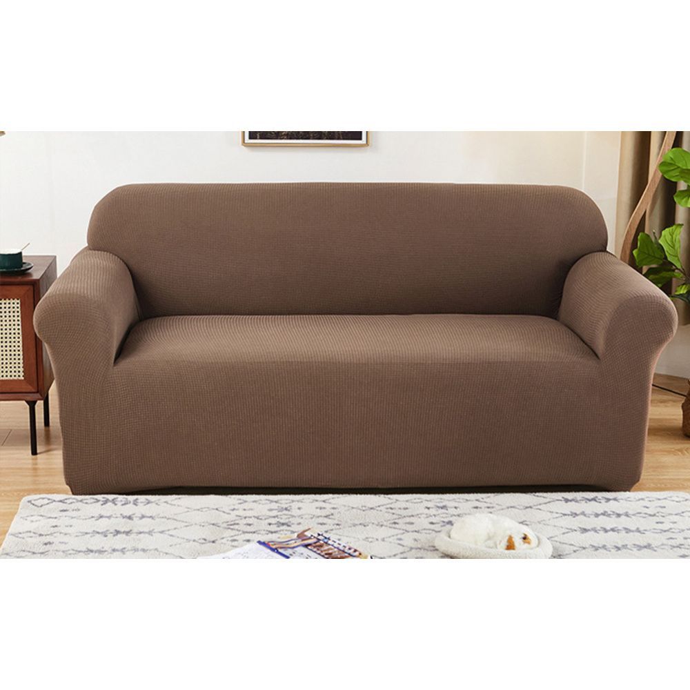 ブラウン  二人掛け(145-180cm)  ソファーカバー 無地 一体型 北欧風 ysscover5231a ソファーカバー ソファ カバー 一体型 マルチカバー はっ水 撥水 伸縮 伸びる キズ防止 汚れ防止 肘あり 肘なし 無