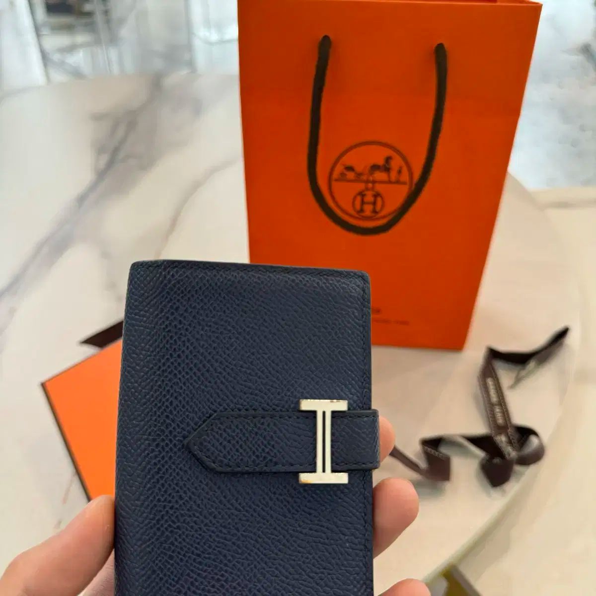 エルメス HERMES ベアンミニ ベアン ミニ シェーブル カードケース 