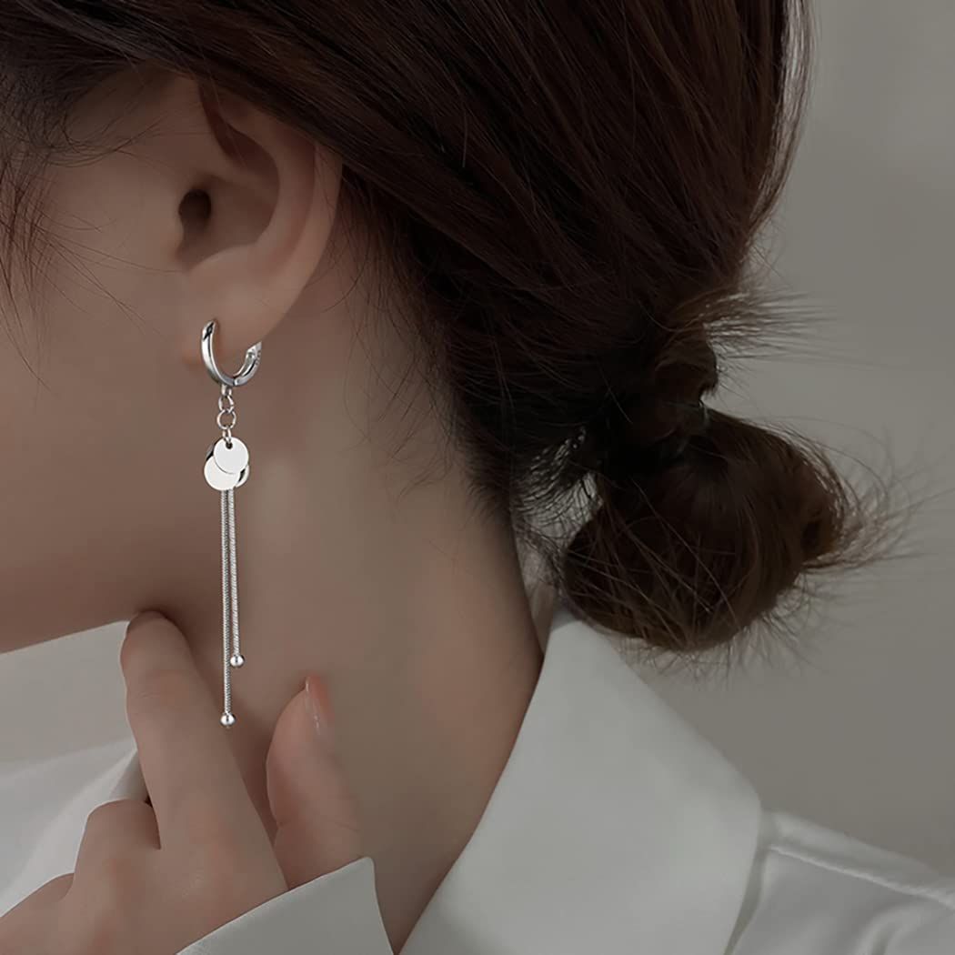 SLUYNZ 925スターリングシルバー パールドロップイヤリング レディース ティーン ガールズ パールダングルイヤリング ウェ 並行輸入品 925 Silver]スパークル スター ドロップ リングピアス 韓国