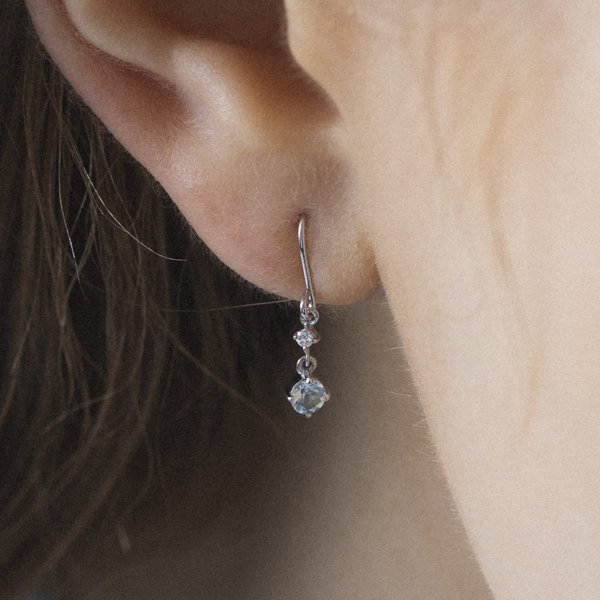 K10ホワイトゴールドアクアマリンピアス 低 価格