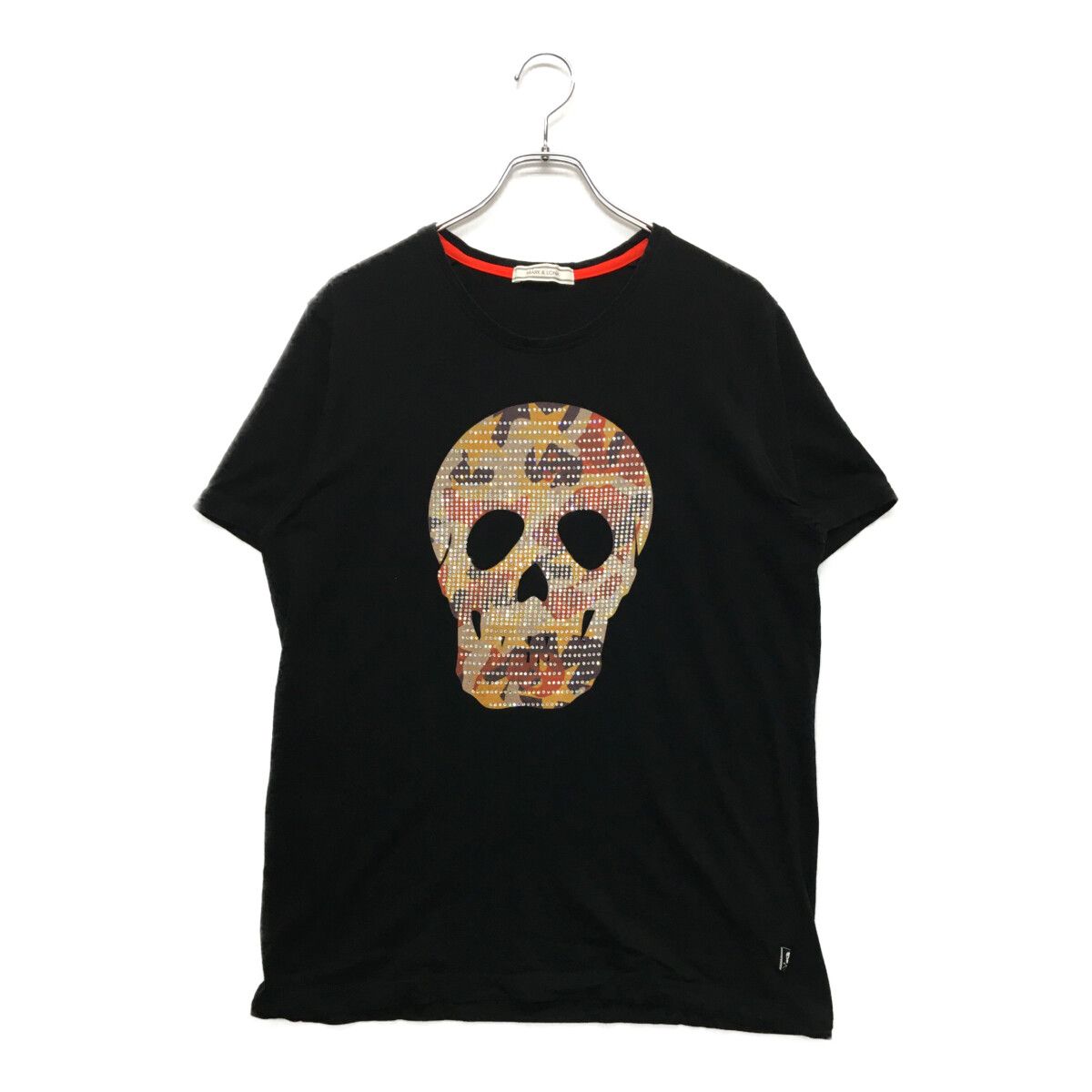 中古 メンズ マークアンドロナ MARKu0026LONA 半袖Ｔシャツ XL 黒  ブラック ラインストーン スカル