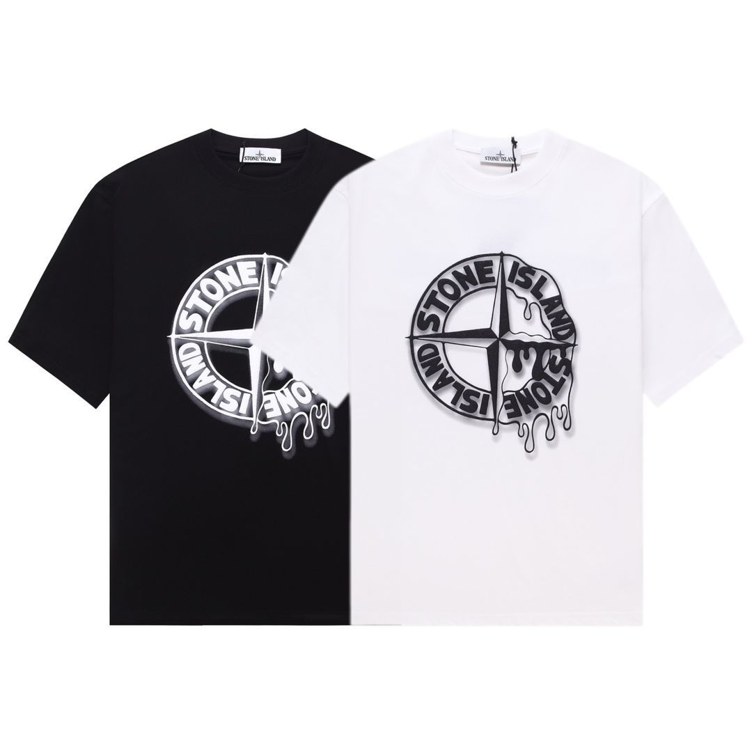 Stone lsland新作、胸にメルティングプリントが施された夏の半袖Tシャツ