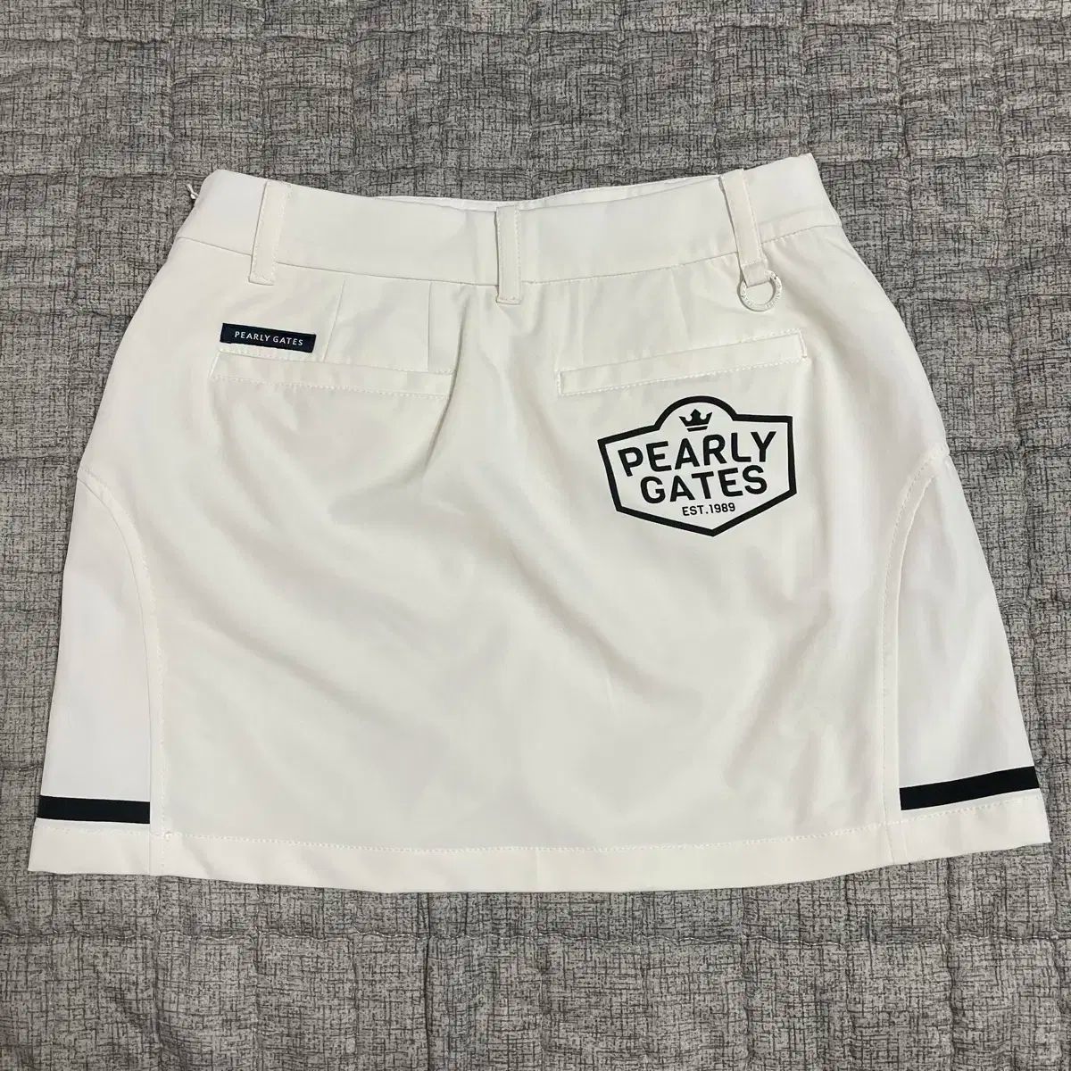 PEARLY GATES パーリーゲイツ スカート 白 パイル地 ロゴ総柄