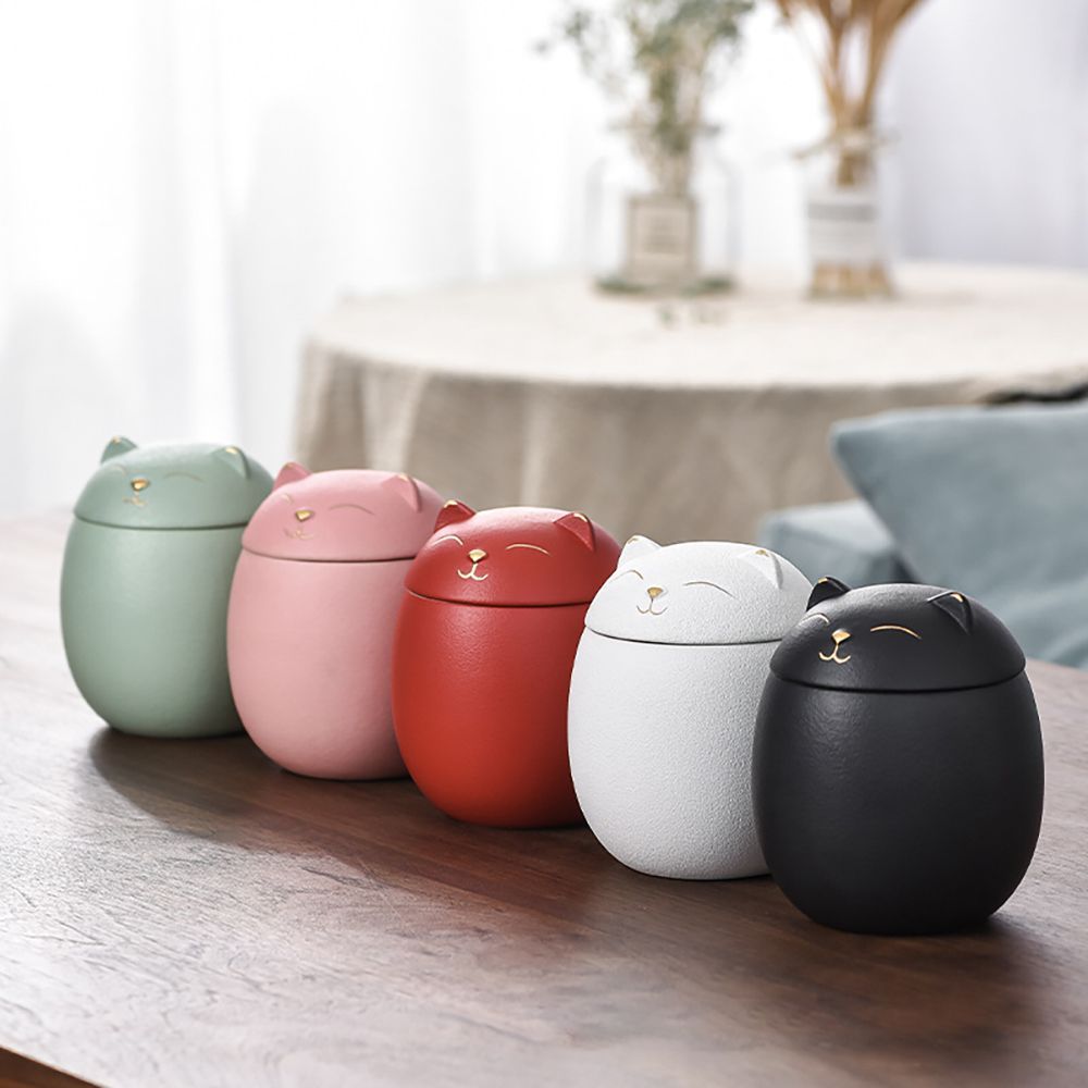 笑顔の猫 キャニスター 陶磁器 珈琲キャニスター コーヒー豆 保存容器 密封ビン 茶筒 茶入 茶葉 調味料入れ 香料 防湿保存  詰め替えると、良いことだらけ 2個セット（550mL/個） - leading shop - メルカリ