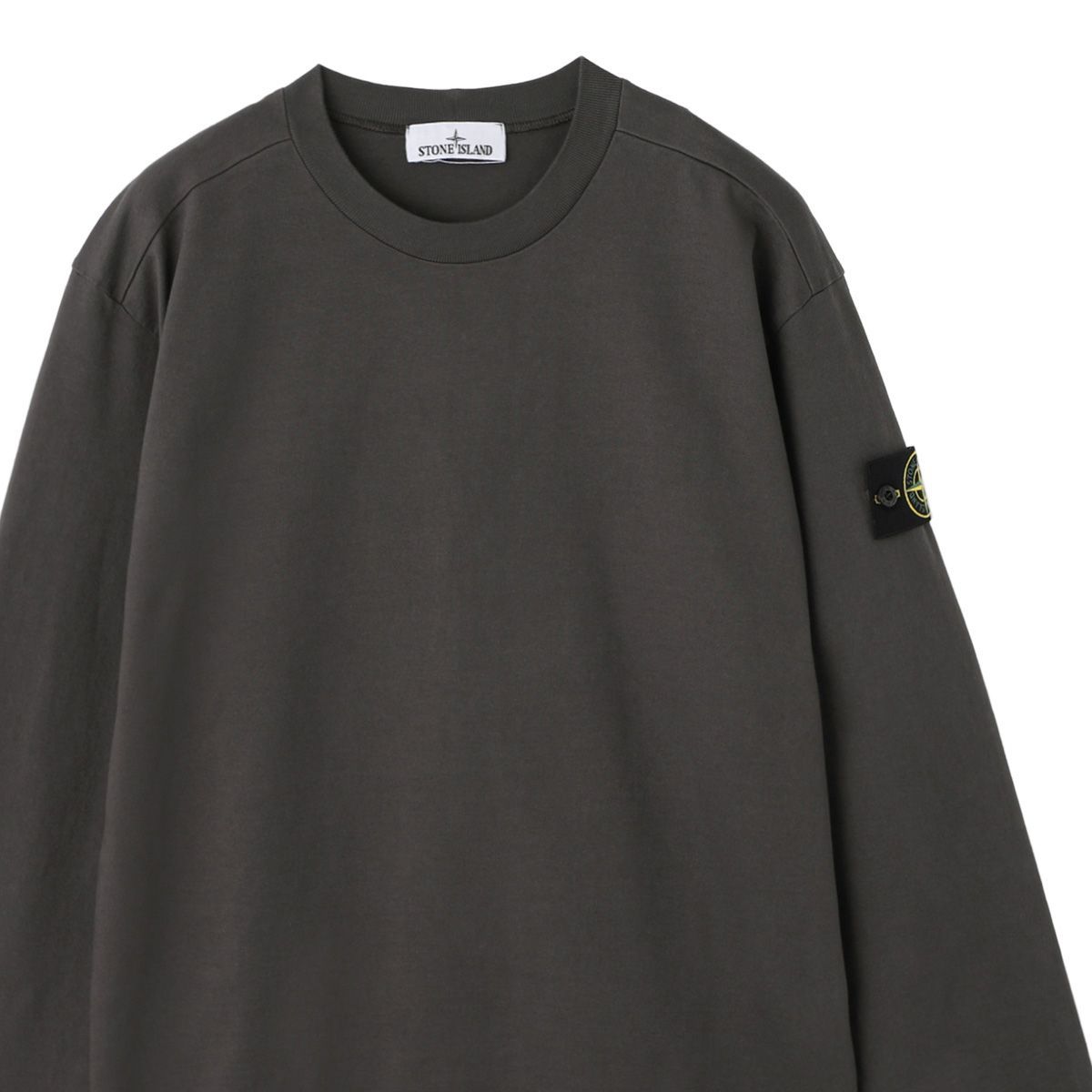 在庫有/短納期 STONE ISLAND チャコールグレー 長袖カットソー S 