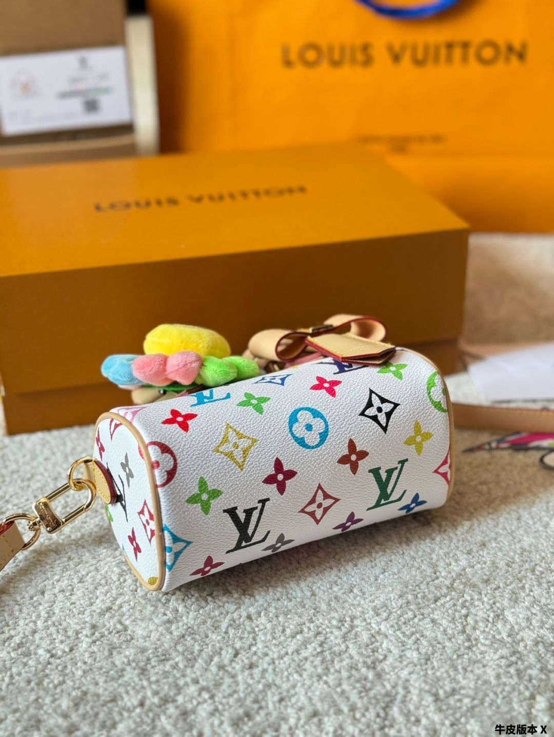 【可愛いカラフル白】Louis Vuitton×村上隆 ナノスピーディ 今日特価】LV x Takashi Murakami White Multicolor Nano Speedy