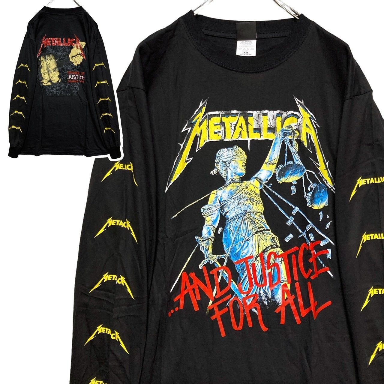 メタリカ METALLICA 黒 長袖 Tシャツ ロンT バンド ロングスリーブ  