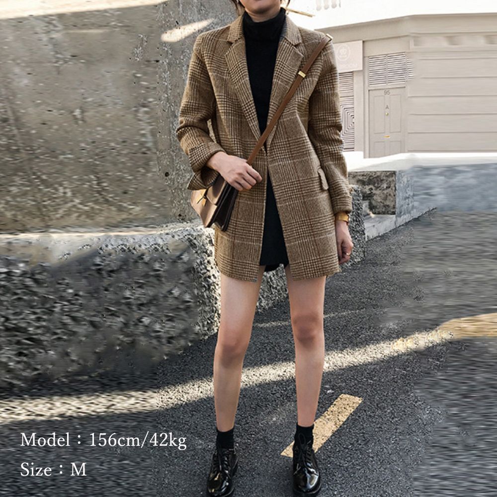 新品タグ付　タキマキ私服購入品　RECTOグレンチェックテーラードジャケット韓国 神崎恵さん私物Recto韓国ブランドジャケット タキマキ チェック