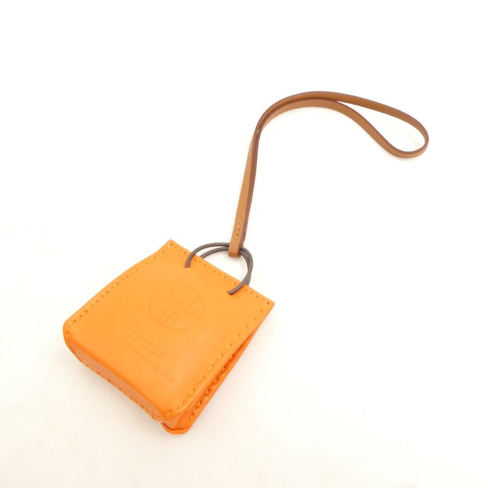 美品 HERMES エルメス サックオランジュ オレンジショッパー