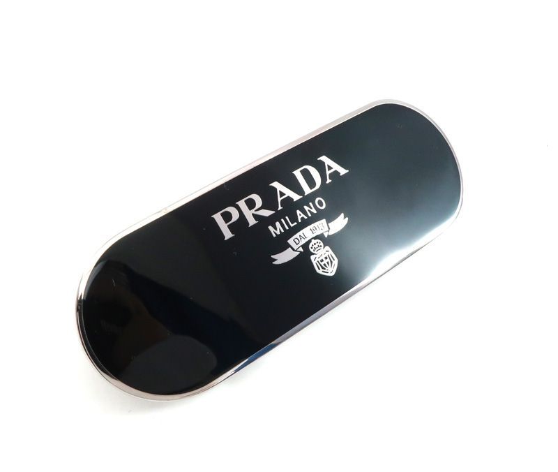 未使用 プラダ バレッタ 髪留め ブラック ヘアアクセサリー PRADA 1IF022　/33345