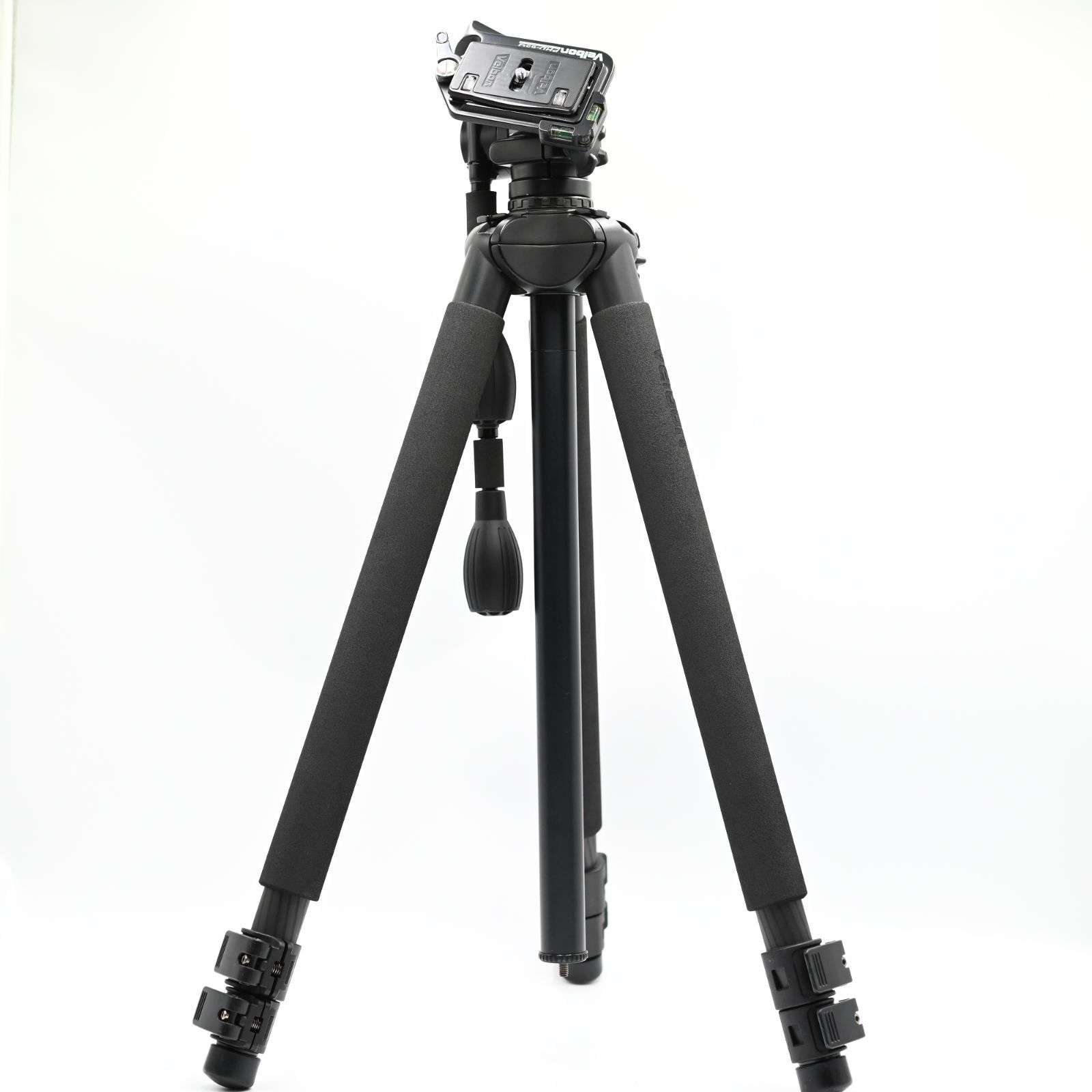 【極上品】Velbon カーボン三脚 Geo Carmagne E635M II 3段 レバーロック 脚径28mm 中型 3Way雲台  クイックシュー対応 カーボン脚 442529 ブラック #792