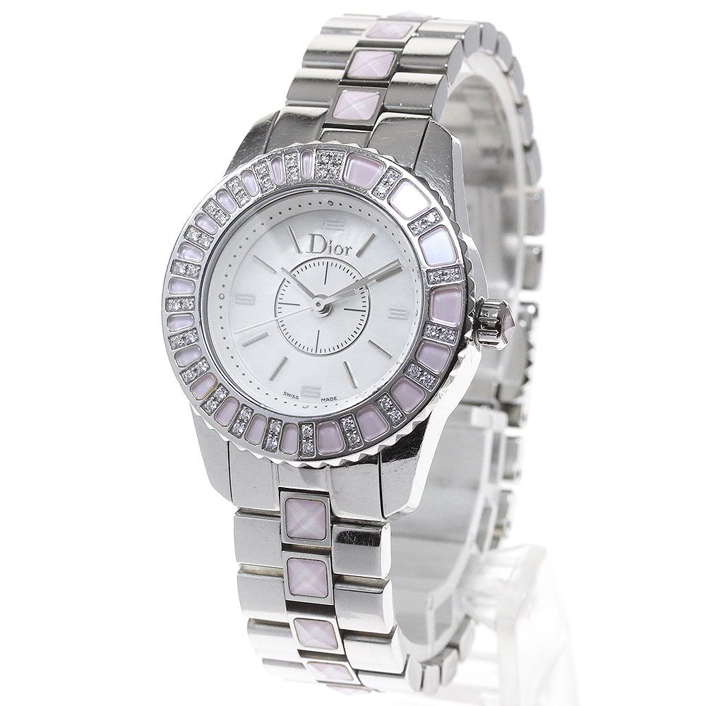 クリスチャンディオール Christian Dior CD112111 クリスタル ダイヤベゼル クォーツ レディース_861911