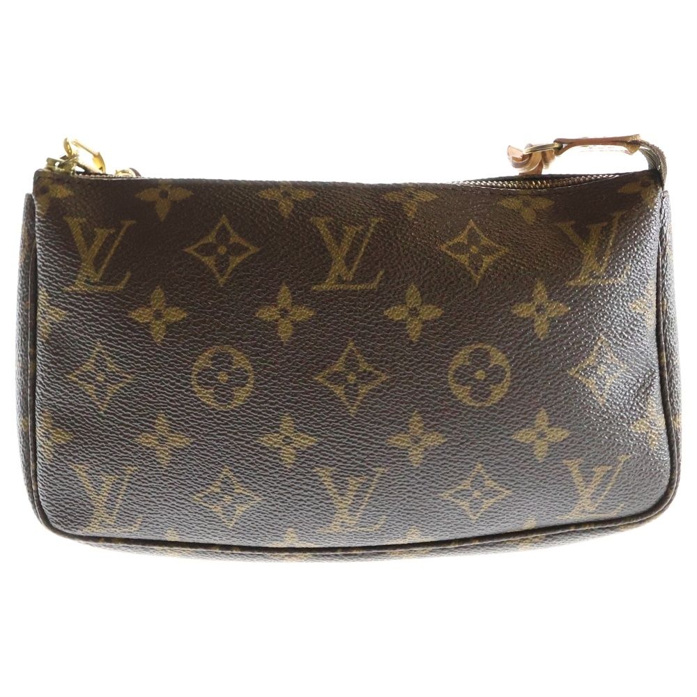 LOUIS VUITTON ルイヴィトン モノグラム ポシェットアクセソワール ハンドバッグ ポーチ ブラウン PVCレザー M51980