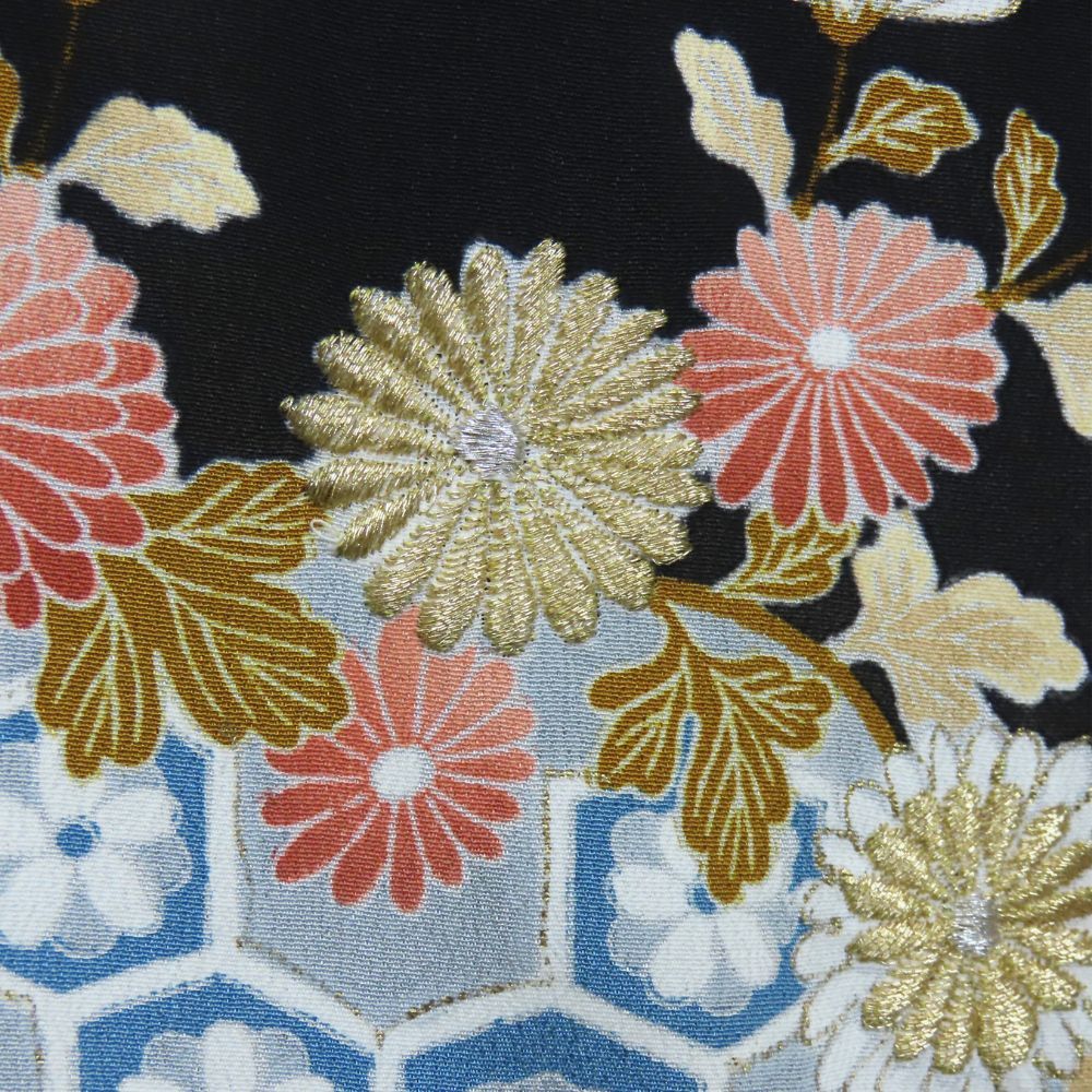 中古】 留袖 正絹(金銀糸除く) ブラック 結婚式 礼装 和装 呉服 和服