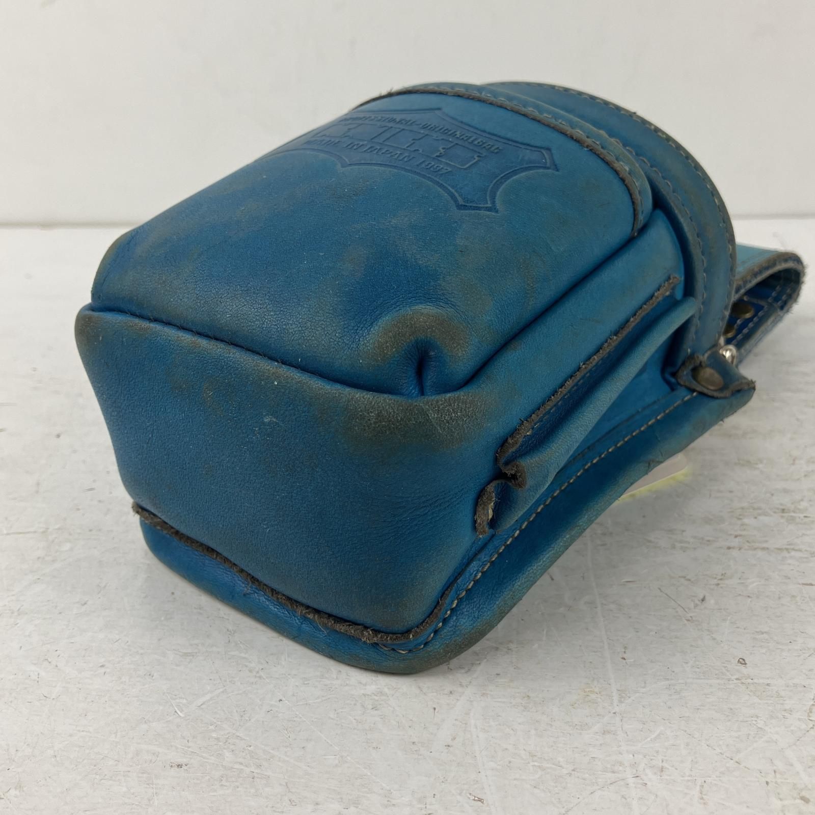  ЗЗKNICKS 最 硬式グローブ革小物腰袋 KGBL-201 VADX ブルー 腰袋 ガーデニングウェア