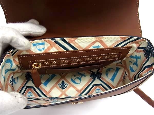 ■極美品■ PARIS/64 パリ シックスティフォー Windsor Taupe レザー ショルダーバッグ 斜め掛け レディース ブラウン系 FP7257 □極美品□ PARIS/64 パリ シックスティフォー Windsor Taupe レザー