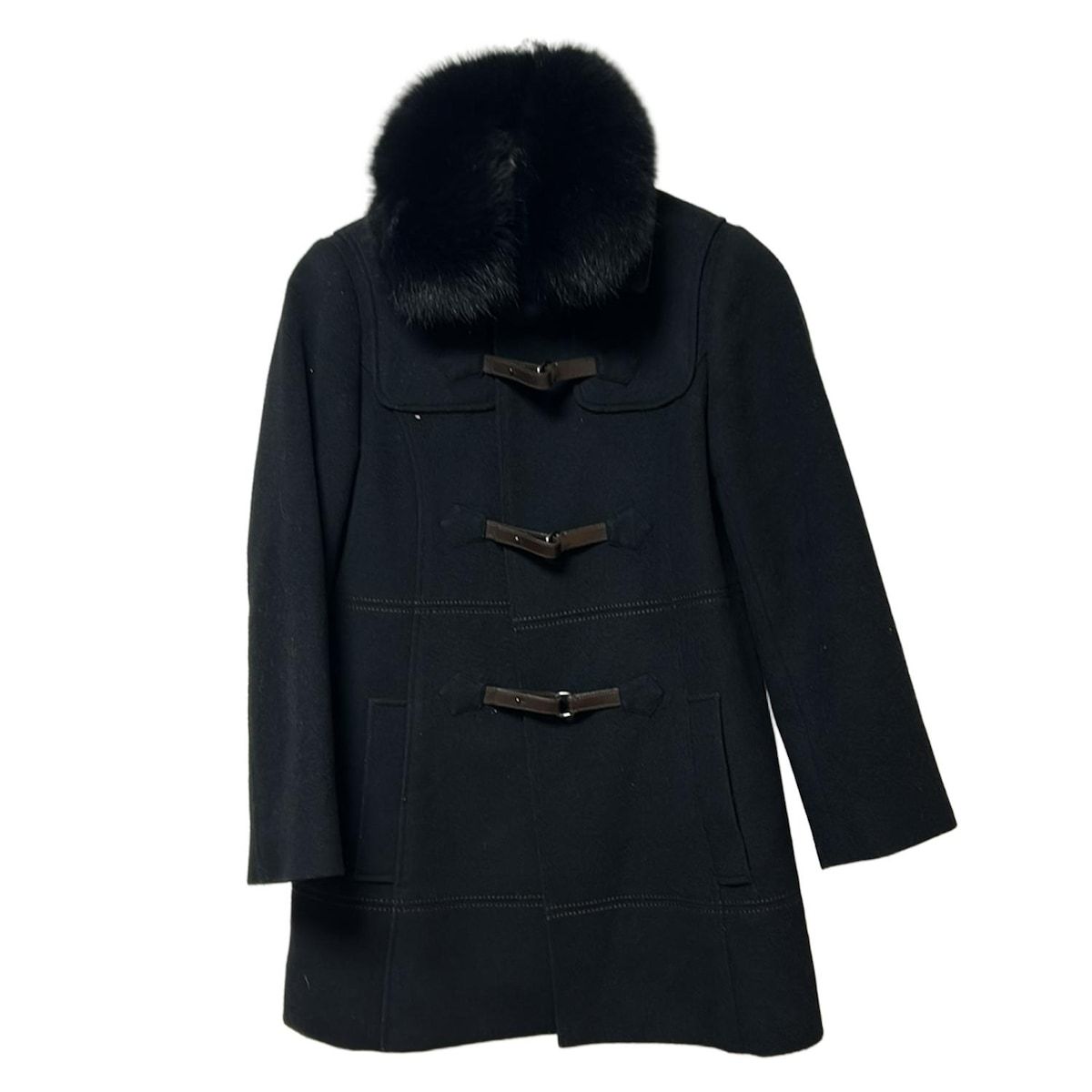 AMACA アマカ コート サイズ38 M レディース - 黒 長袖 ファー 秋 冬