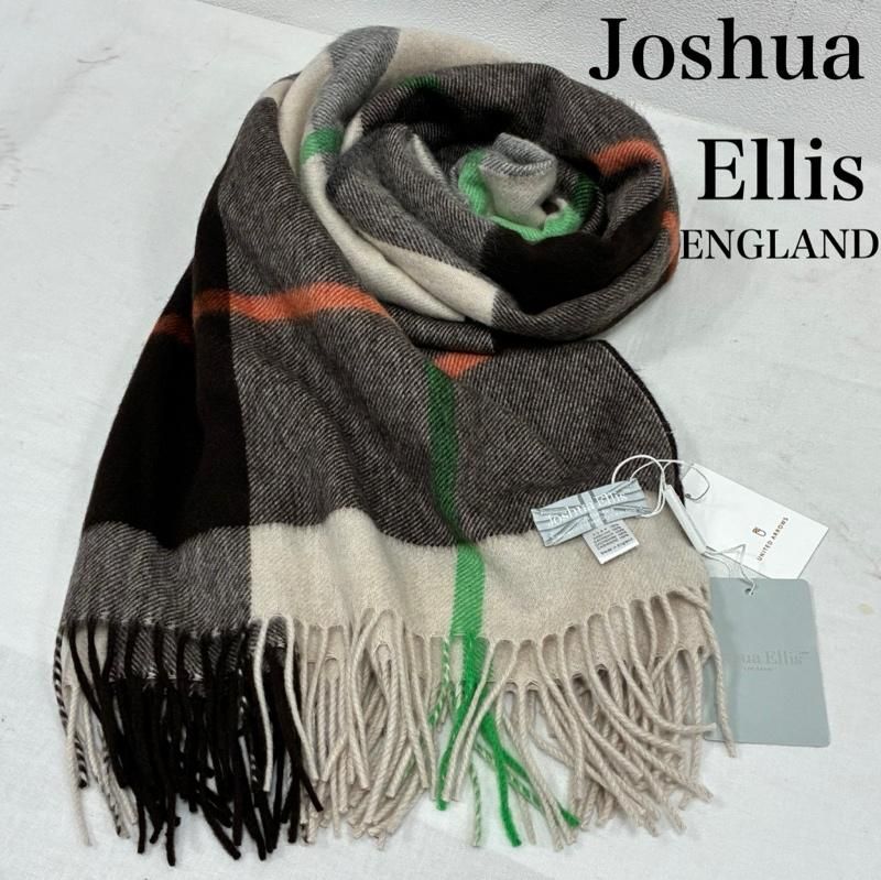 ○☆新品未使用 Joshua Ellis カシミヤマフラー チェック柄 マルチ