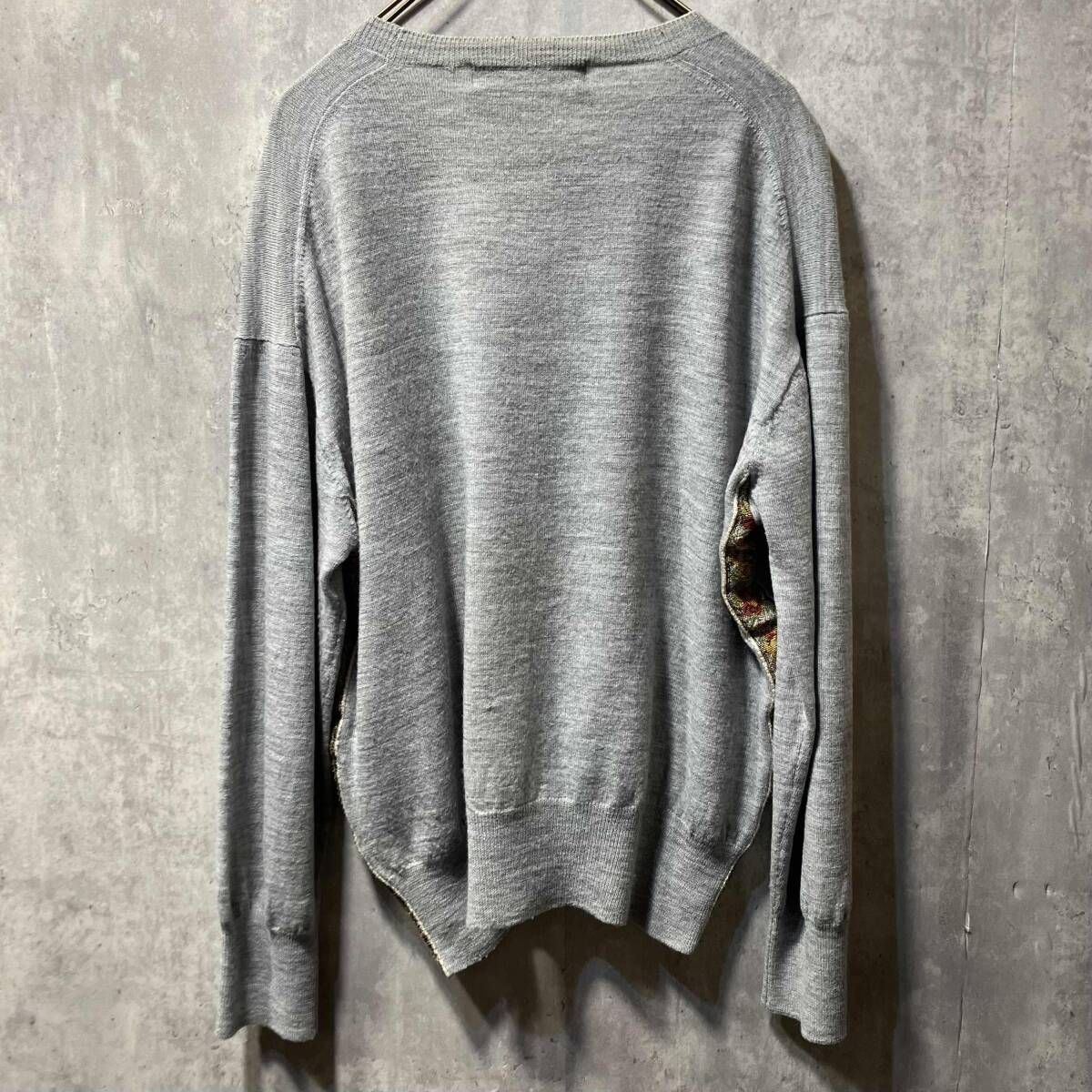 01ss COMME des GARCONS HOMME Side Design Knit Gray サイドデザインニット コムデギャルソン オム