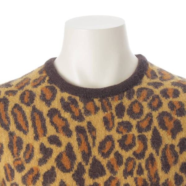 サンローラン 15AW メンズ レオパード柄 モヘアニット セーター 386346