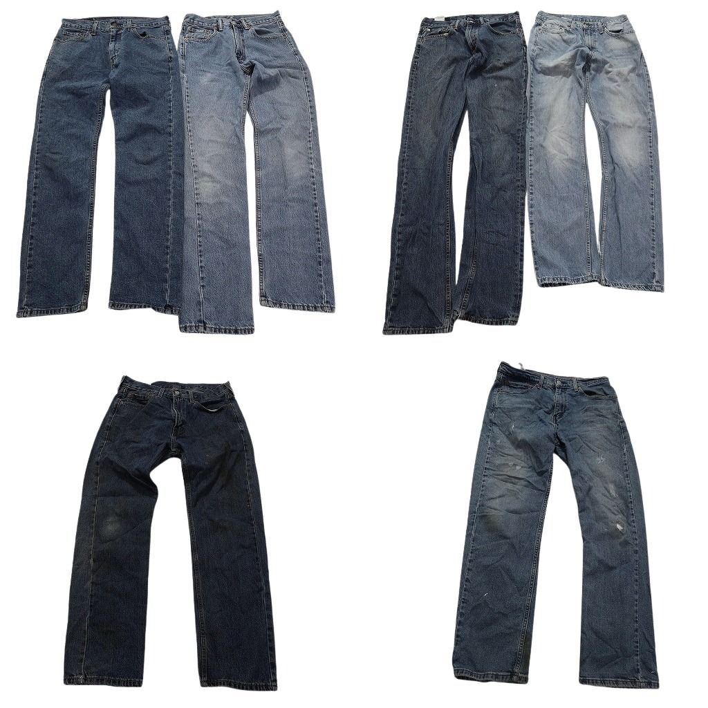 古着卸 まとめ売り リーバイス 505 デニム パンツ 6枚セット (メンズ 32 /31 /30 ) インディゴブルー アメカジ フェード  中古 古着 MY3216