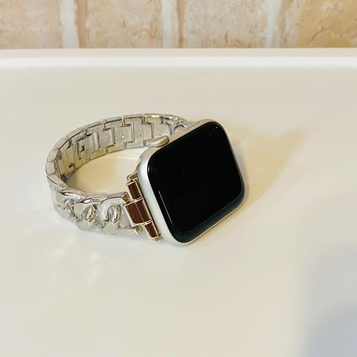 Apple Watch アップル チェーンバンド シルバー ダイヤ 42mm